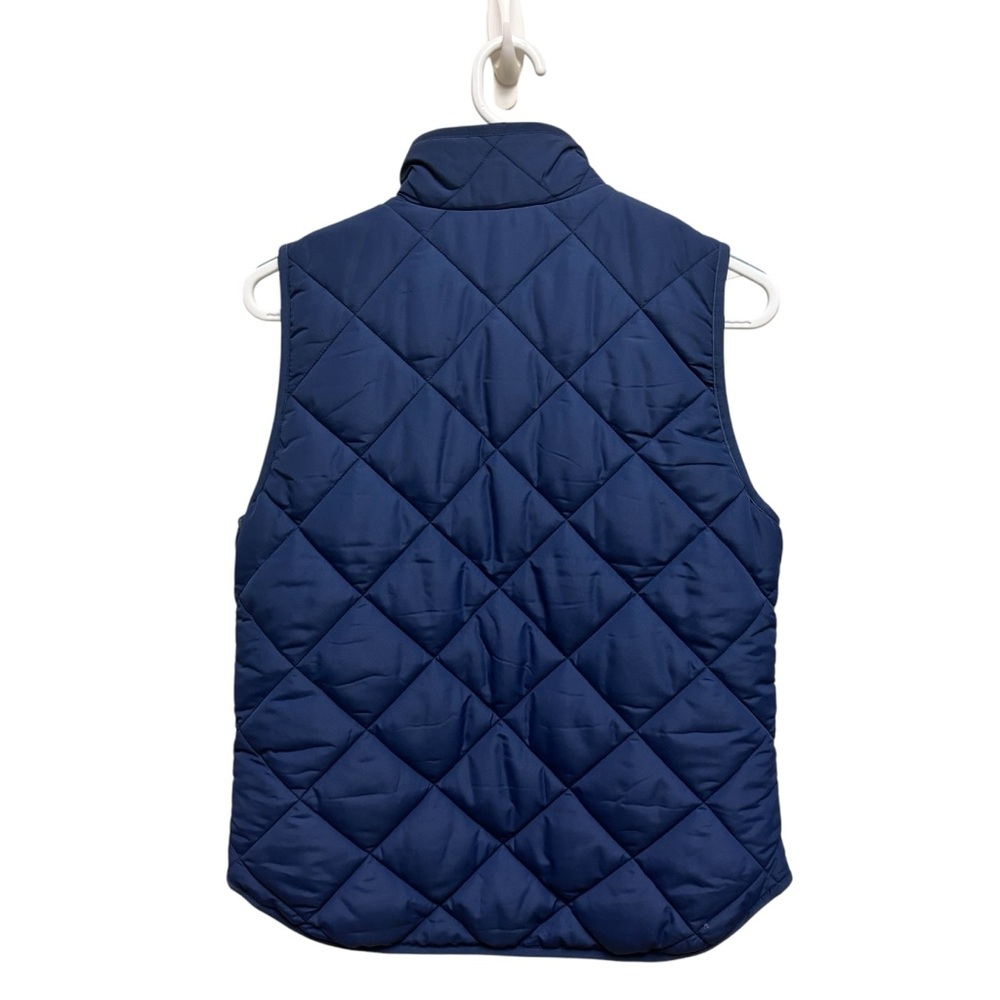 EUC J.Crew Blue Puffer Vest Size Small Quiet Luxury Minimalist Gorpcore - Picture 2 of 8